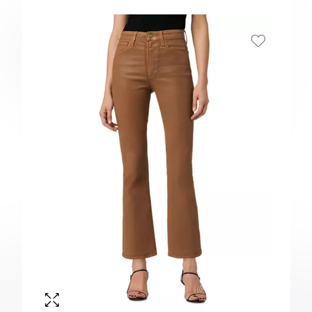 Joes jeans cropped bootcut. Brown with leather coating. Great condition.